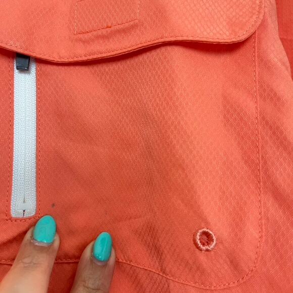 NWT Xcaster Orange Outdoor UPF Fishing Quick Dry Button Shirt Men's Sz 4X - Picture 5 of 8